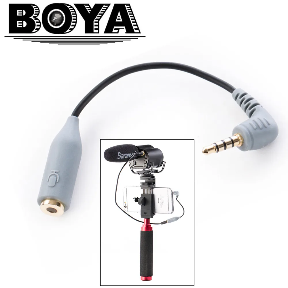 

BOYA Female Microphone Adapter Cable BY-CIP to fit the iPhone 7 7 plus 6 6plus 5 5s iPad iPod Touch Samsung Galaxy SmartPhones