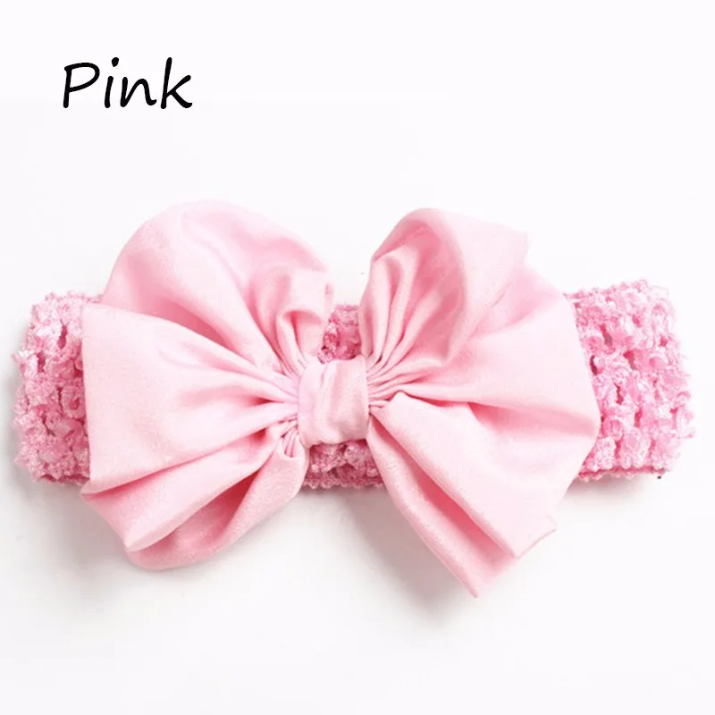 Big Bow Headbands Elastic Headwear Chiffon Toddler Hairband Girls Hair Rope Kids Hair Bands Hollow Hair Accesories Free Shipping (9)