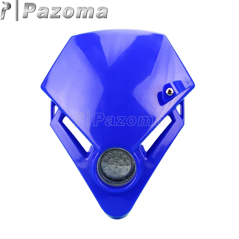 Pazoma черный Мини Мотоцикл Streetfighter Мотокросс фары эндуро фар внедорожный светодиодный для Suzuki GSX - Цвет: Синий