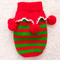 30pcs/lot Christmas Warm Pet Dogs Cat Striped Sweater Coat Puppy Dogs Clothes Costume Knitwear Apparel WA1209