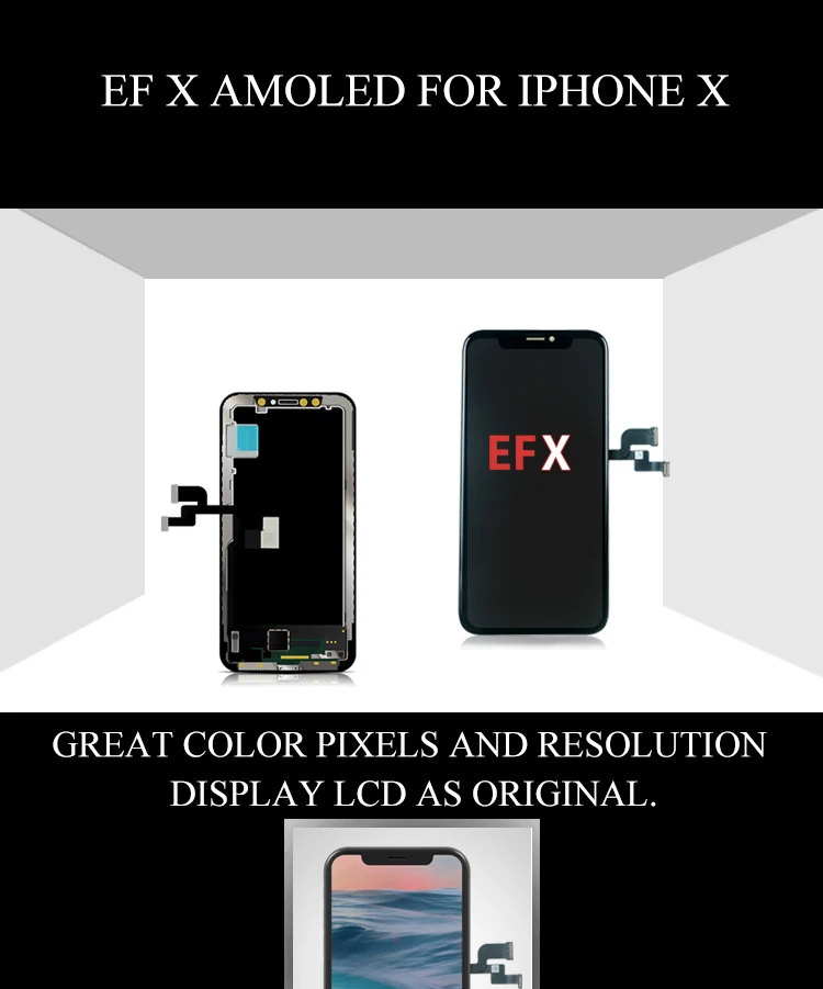 1 шт. EFaith EFX дисплей для iPhone X XR XS Max lcd Amoled с полным обзором экран высокой яркости с 2.5D закаленным стеклом инструмент