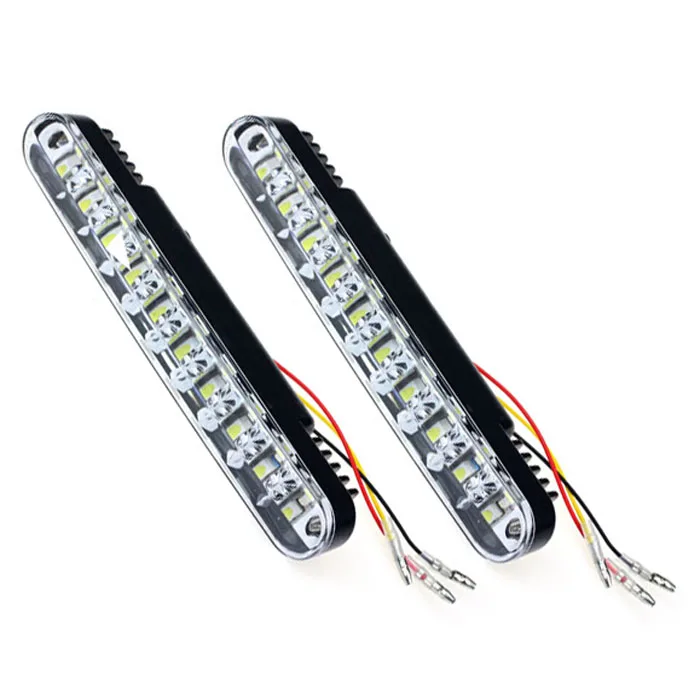 

2 Pieces 12W 2X30 External LED Lights With Turn Signal DRL Daytime Running Lights Universal Daytime Running Lights