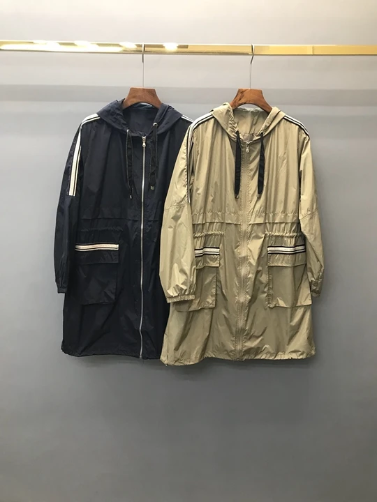 Manches 0319 Veste Cravate Et champagne Avec Printemps Longues Coupe vent En De Noir 2019 Été À Chapeau Au EDHYW29I