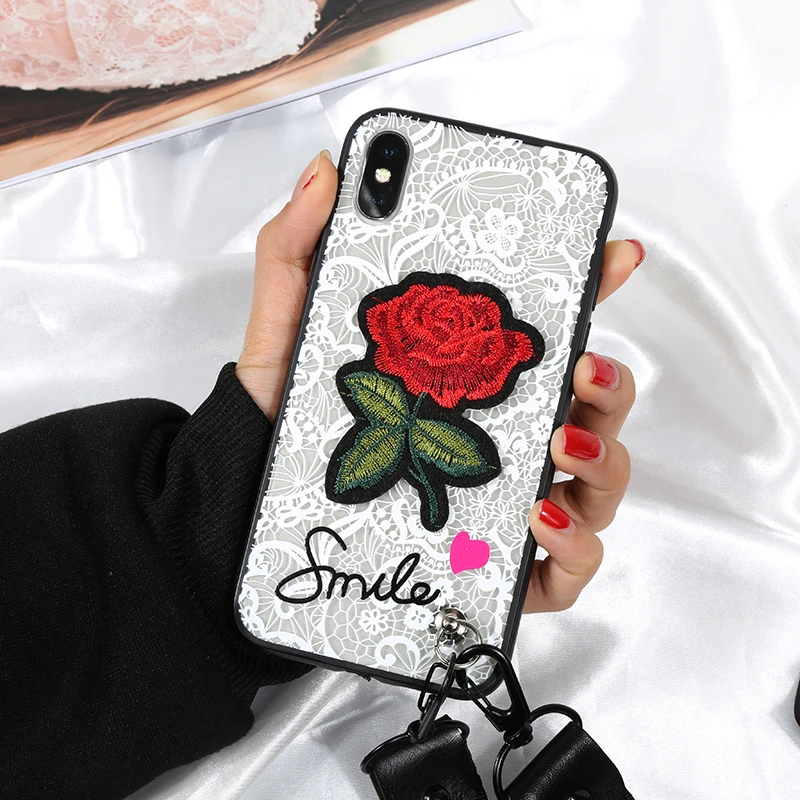 Модный сексуальный 3D чехол для телефона с цветком розы iPhone 7 6 6S 8 Plus X SE 2 Женская