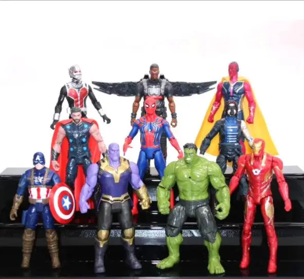 

NEW 15cm 13pcs/set Avengers Infinity War iron Man Thanos Hulk Black Panther Thor Spiderman Captain Action figure toys doll