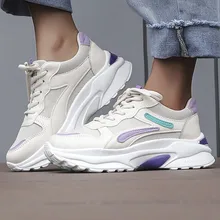 Модная уличная прогулочная обувь; женская обувь на шнуровке; смешанные цвета; спортивная нейтральная дышащая обувь на танкетке; дышащая обувь для похудения;# g4