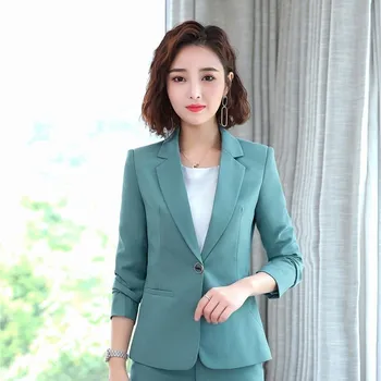 

Formal Blazers and Jackets New Styles Autumn Winter Ladies Office Work Wear Blazer Coat Outwear Tops Clothes Novelty Green