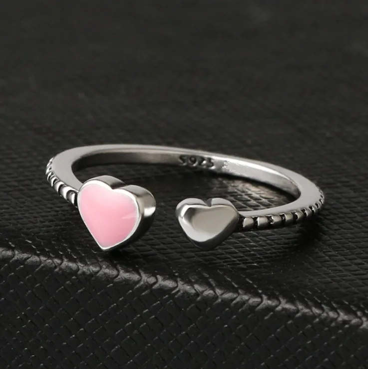 

Fashion jewelry Hot Sale Fashion jewelry 925 Silver Crystal from Swarovski Simple wild small love opening ring Fit Women gift