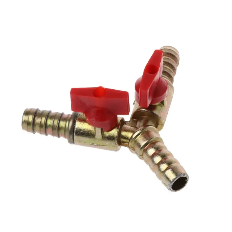 

3/8" ID Hose Barb Y Shape 3 Way Shut Off Ball Valve Fitting For Gas Water Oil