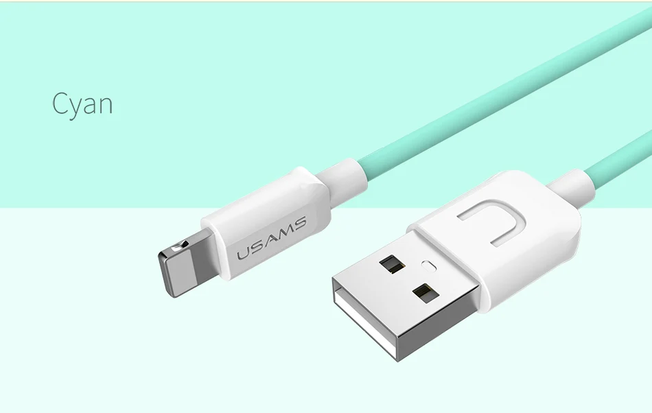 USAMS USB кабель для iPhone Apple X 8 7 6 6s Plus Быстрая зарядка кабель для синхронизации данных для освещения мобильный телефон адаптер для зарядного устройства