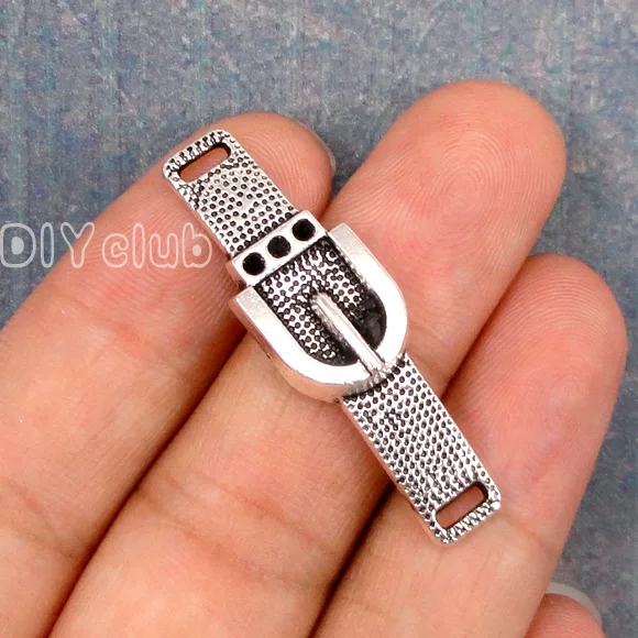30pcs ременная Пряжка подвески Античные тибетские серебряные пряжки соединители