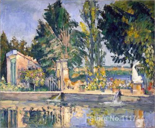 

paintings by Paul Cezanne Jas de Bouffan the pool c. Canvas art High quality Hand painted