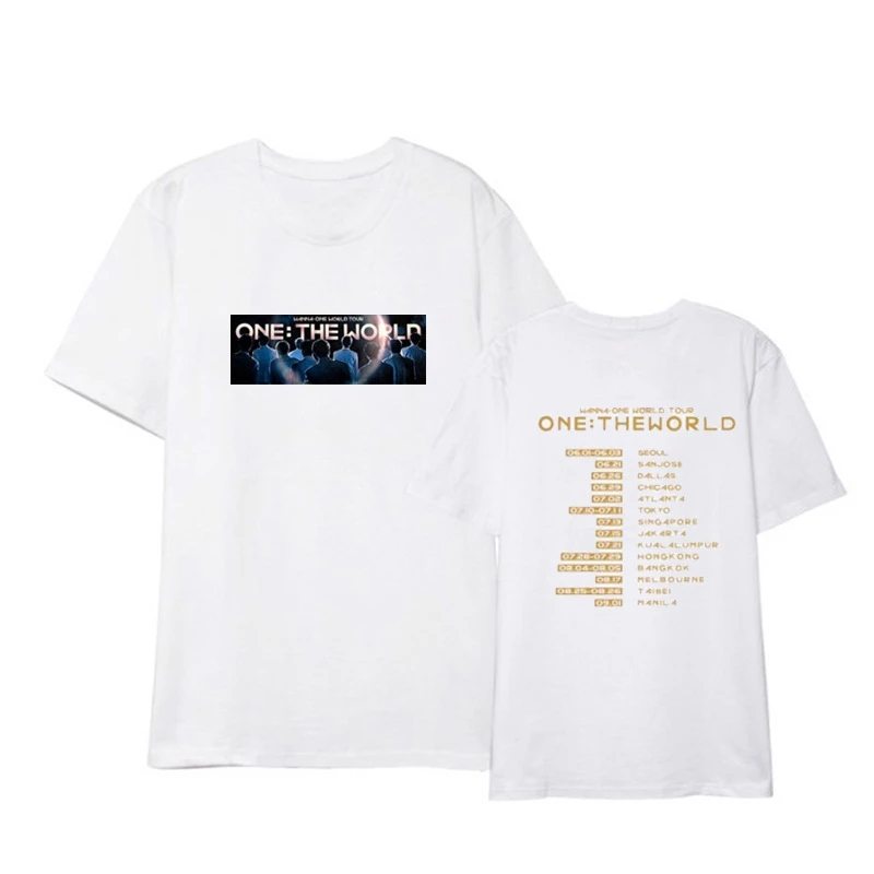 KPOP Wanna One men tshirt ONE THE WORLD Concert Fan Support Short sleeve unisex summer T-shirt causal Tee Tops New (2)