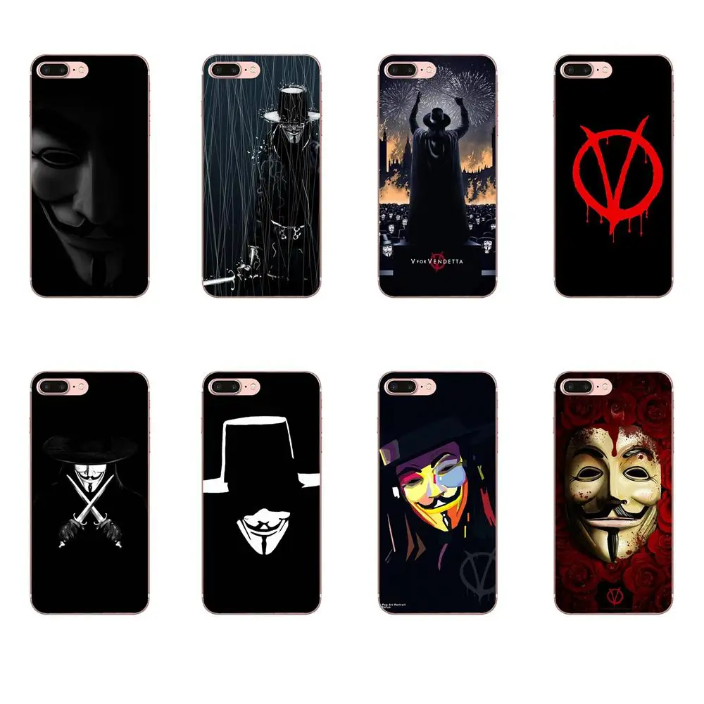 

V For Vendetta Mask TPU Protector Phone Cases For Galaxy Alpha Core Note 2 3 4 S2 A10 A20 A20E A30 A40 A50 A60 A70 M10 M20 M30