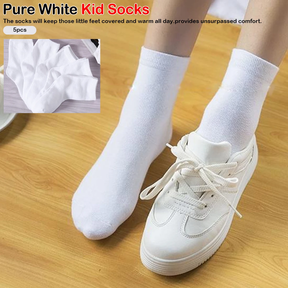 

5pairls/lot Boys Girls Pure White Socks for Children Baby Cotton Soft Kids Socks Loose Comfortable Toddler Black White Socks