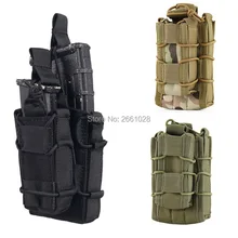 Тактический нейлон Молл Двойной Подсумок w/кобура-патронташ открытый охота пистолет Enhanced подсумок нападение Шестерни