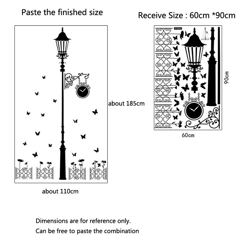 Креативный забор старинная Наклейка на стену в виде лампы Настенная роспись домашний Декор Гостиная фон художественные наклейки в форме бабочек обои