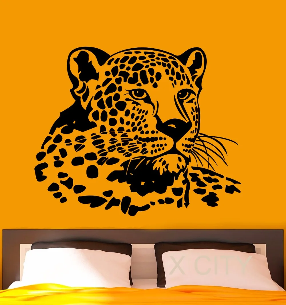 Leopard Wall Decal Vinyl Stickers Wild African Animals Home Interior