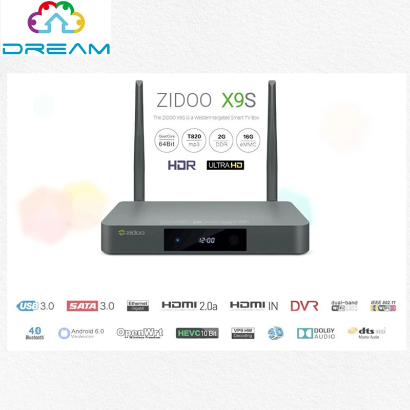 

Zidoo X9S TV Box Android 6.0 Iptv Realtek RTD1295 ARM Cortex-A53 Quad-Core TV Box 2G 16G Gigabit LAN Dual Wifi BT4.0