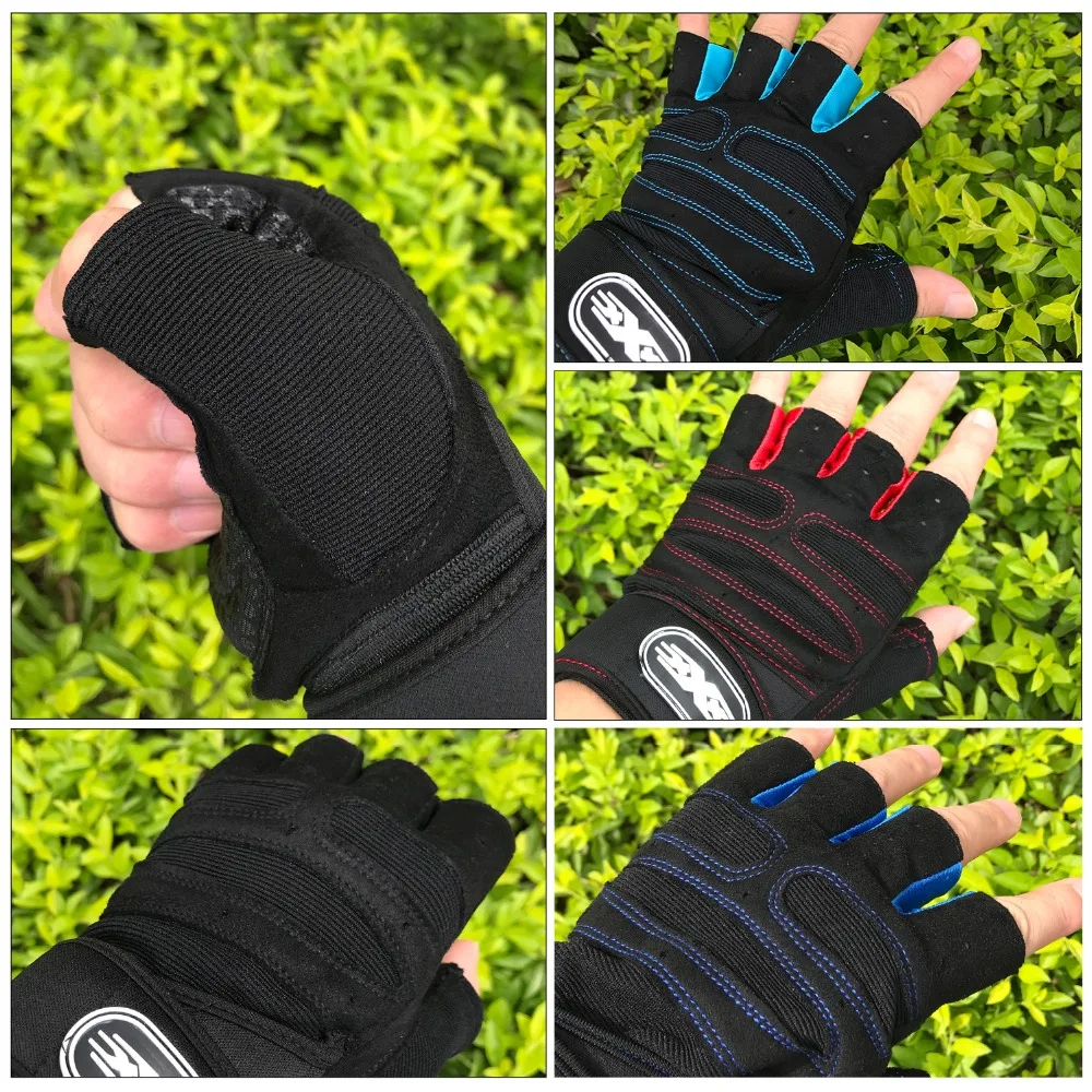 Men Gym Fitness Gloves Sports Exercise Wrist Support Weight Lifting Gloves Body Building Training Crossfit Half Finger Gloves