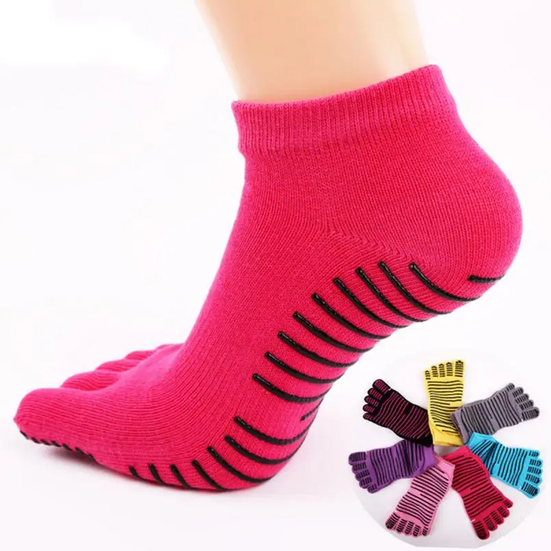 1 Pair Women Yoga Socks Five Fingers Anti Slip Cotton Socks Comfortable