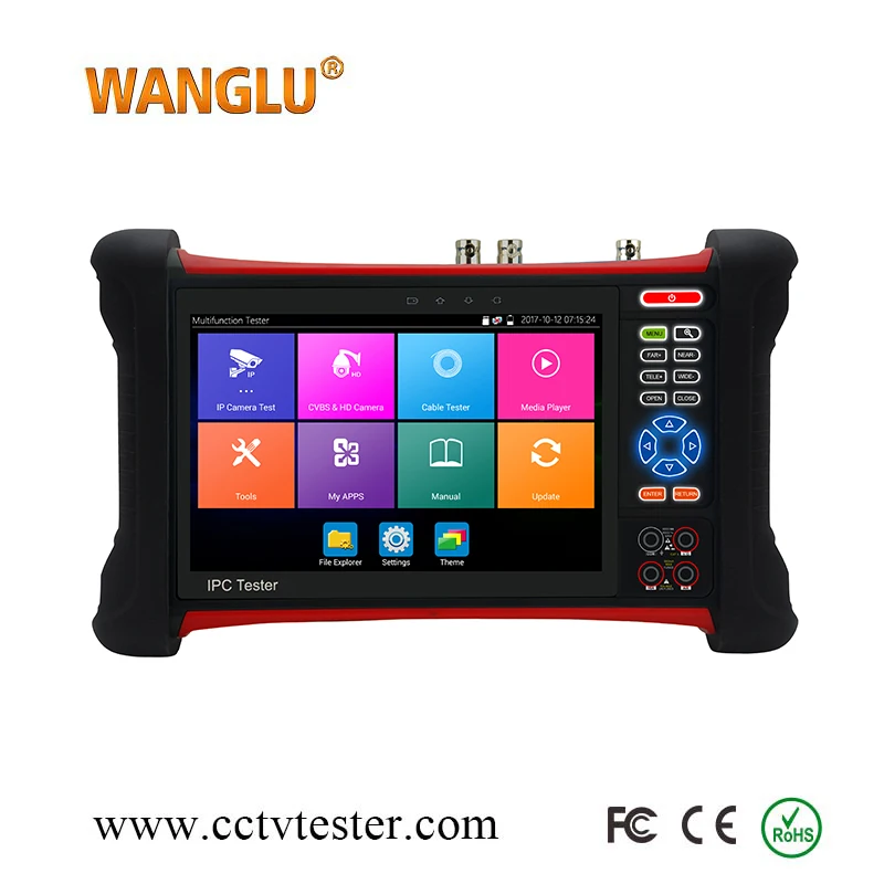 WANGLU 7 дюймов retina Сенсорный экран IP CVBS AHD CVI TVI SDI 6 в 1 cctv тестер с цифровым мультиметром