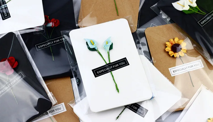 1 шт. DIY крафт-бумага ручной работы сухой цветок блокнот Kawaii офисные принадлежности Diy карты с конвертом Рождество Свадьба