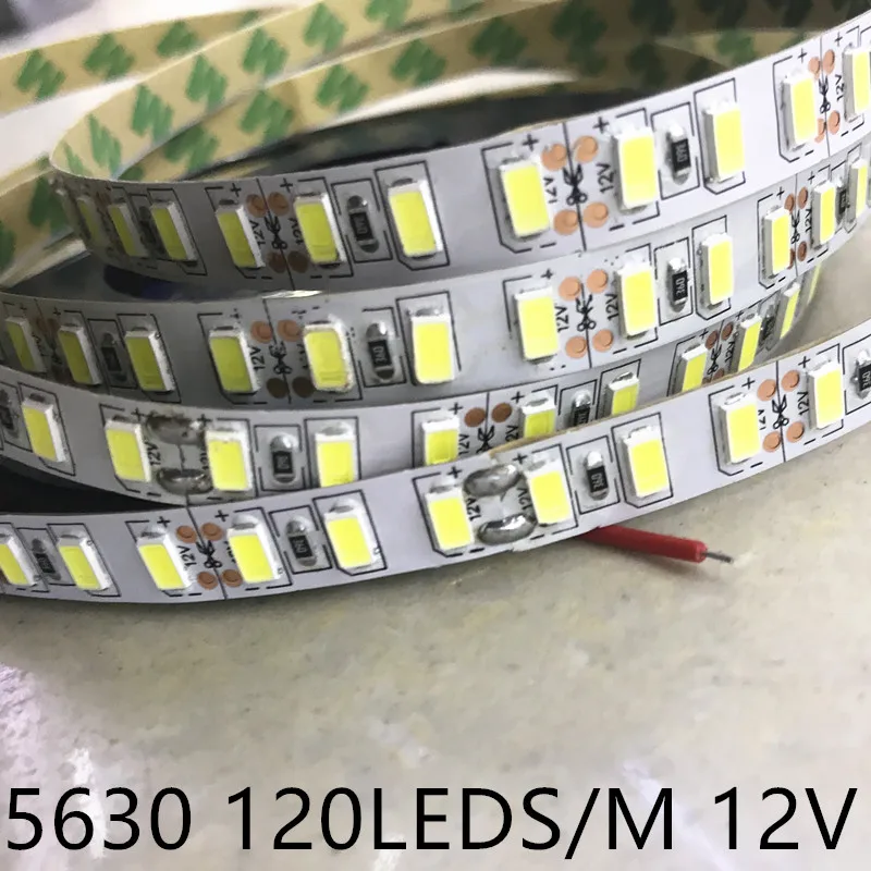 SMD 5730 120 светодиодов/м 4000 к 5 м Светодиодная лента 120 гибкая светодиодная лента светильник SMD 5630 Epistar не водонепроницаемый холодный белый/теплый белый DC12V