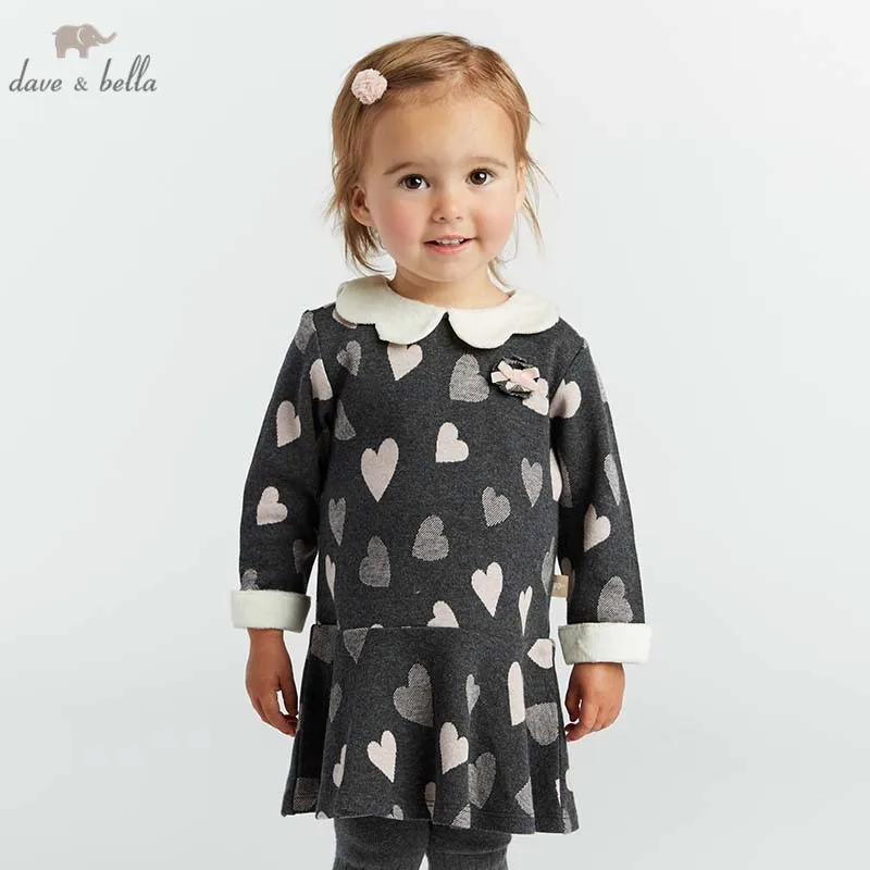 

DB8452 dave bella autumn baby girl's dress kids birthday party long sleeve dress children high quality dresses