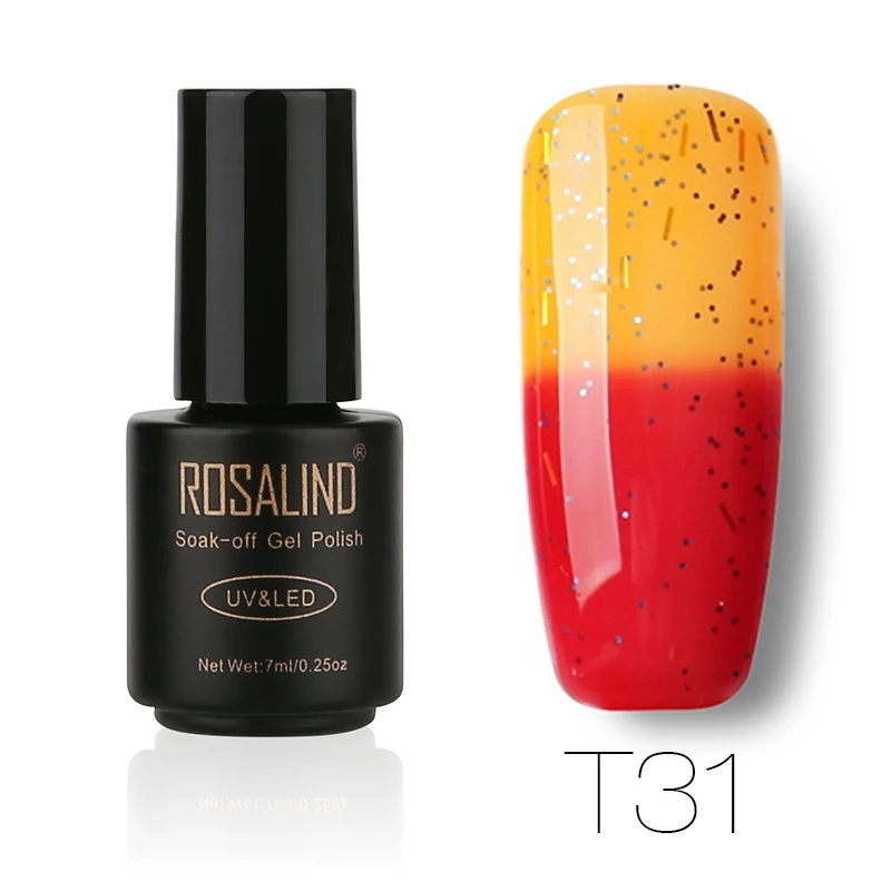 

ROSALIND Black Bottle 7ML Temperature Changing T31-54 UV Gel Nail Polish UV LED Nail Gel Polish Semi Permanent Gel