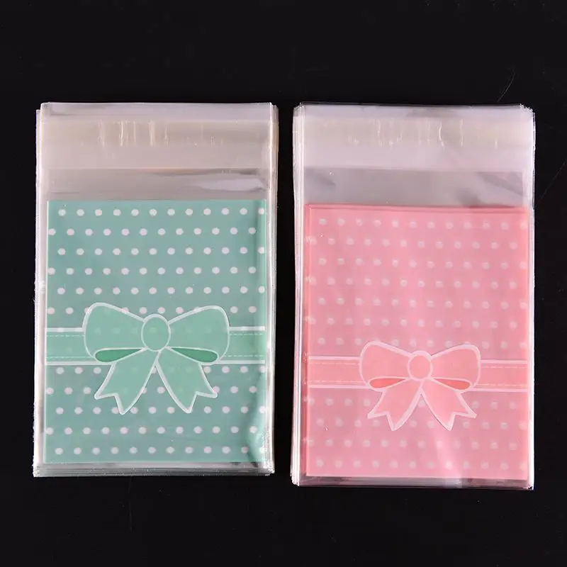 

100 Pcs Self-adhesive Gift Food Packing Bags Dots Small Biscuit Bags Cookie Packaging Lace Candy Plastic Bag