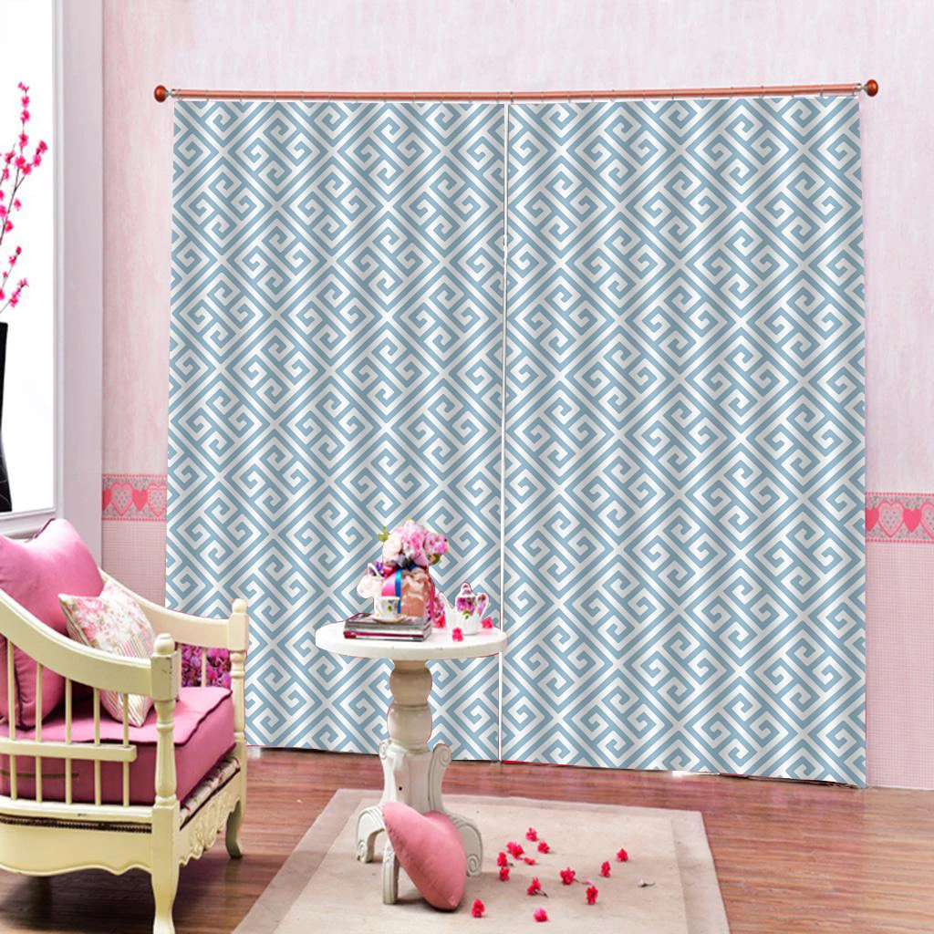 

Customized size Luxury Blackout 3D Window Curtains For Living Room blue curtains Blackout curtain