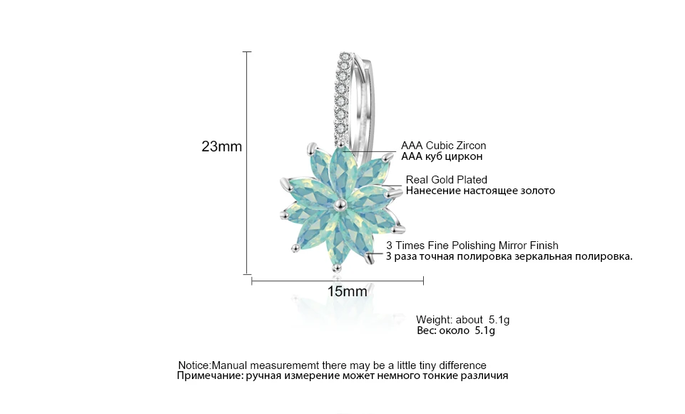 Милые романтические милые удобные простые серьги в виде цветка из чистого камня с медным кубическим цирконием для женщин, вечерние ювелирные изделия FSEP2120
