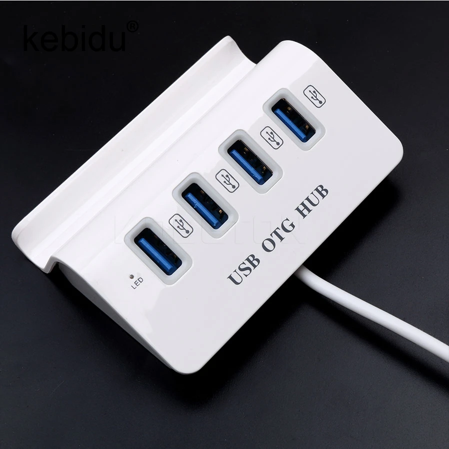 

Kebidu High Performance Micro USB OTG HUB 4 Ports Multi-function USB 2.0 Adapter for Tablet Dock Mobile Phone Hold 480Mbps