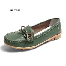 Koovan/Новинка; обувь для мам из воловьей кожи; коллекция года; обувь для медсестры в горошек; размеры 41; Летняя женская обувь; женская обувь на плоской мягкой подошве с бантом и цветами