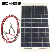 BCMaster Portable 12V 10W Solar Panel Battery Charger battery Boat Car Camping Supply Power Solar Cells with Clips