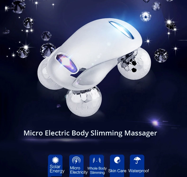 Roller Massager Beauty Body Slimming Massage 4 Adjustable Rollers Micro Electricity Skin Care Device Promote Collagen Production