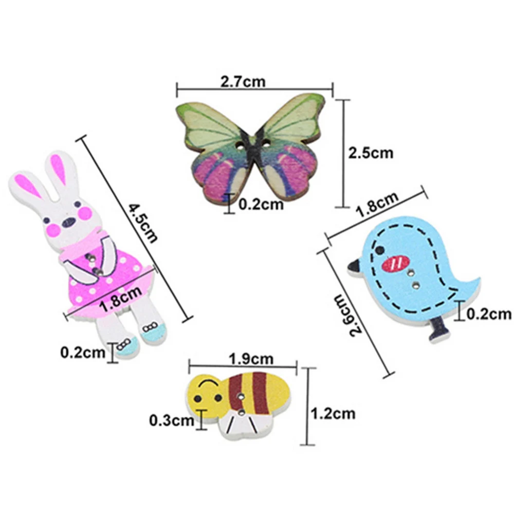 Красочные смешанные Мультяшные животные деревянные пуговицы Скрапбукинг ремесла DIY Детские аксессуары пошива одежды декор с якорем