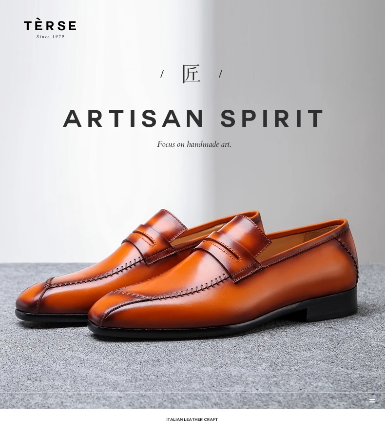 TERSE_2018 Новое поступление обувь из натуральной кожи мужские деловые модные Лоферы 3 вида цветов функциональные кожаной обуви логотип 1516-1
