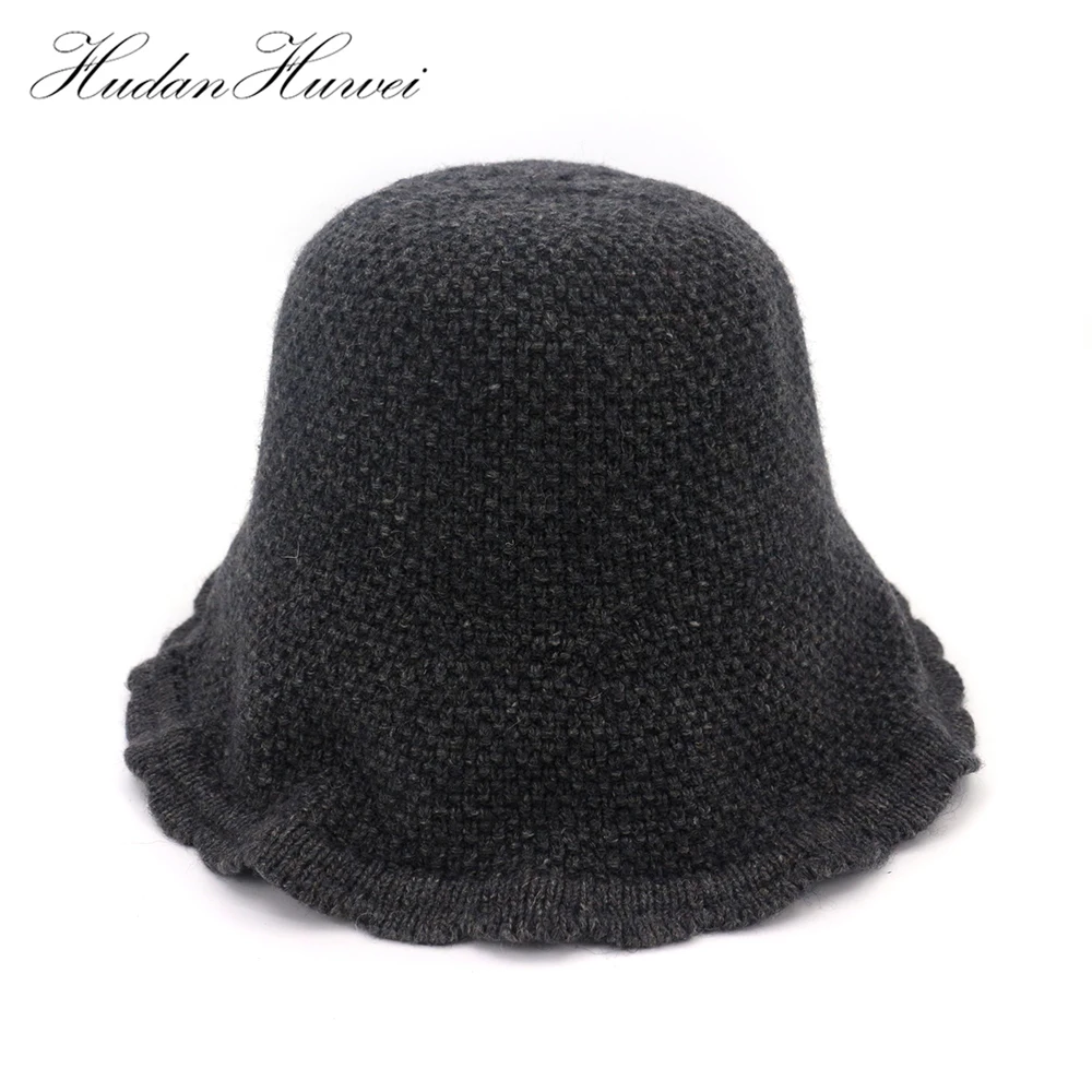 2018 Autumn Winter Lady Wool Knitted Fedora Cap Woolen Panama Hat For Women Girls Fisherman SNM029 | Аксессуары для одежды