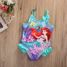 Детский цельный купальный костюм «Русалочка» для маленьких девочек, купальный костюм, купальный костюм, бикини