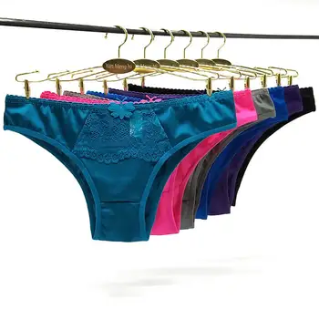 

Sexy Satin Lady Bikini Brief Women Underwear for Angola Market Women Silk Underpants Lady Panties lingerie intimate Undergarment