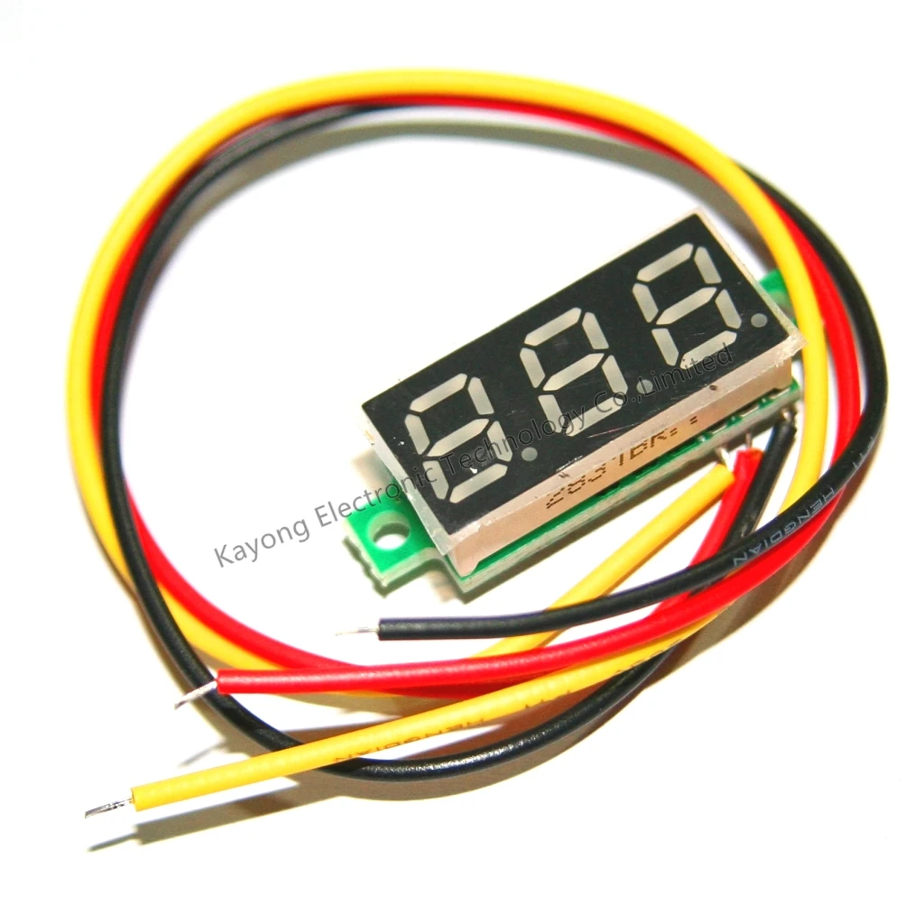 10Pcs Mini Dc 0-100V Red Led 3-Digital Display Voltage Voltmeter Panel Motor yy