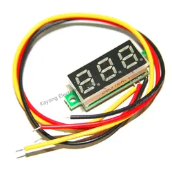 0,28 дюймов DC светодиодный цифровой вольтметр 0-100 В Напряжение метр Авто мобильный мощность измеритель напряжения 12 В красный зеленый синий