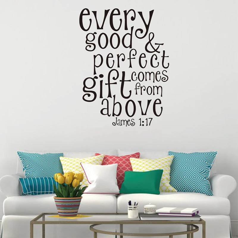 Ebay Vendita Calda Spedizione Gratuita, Versetti Della Bibbia Ogni Regalo Buono E Perfetto Proviene Da Adesivi Con Citazione In Vinile Da Parete Sopra