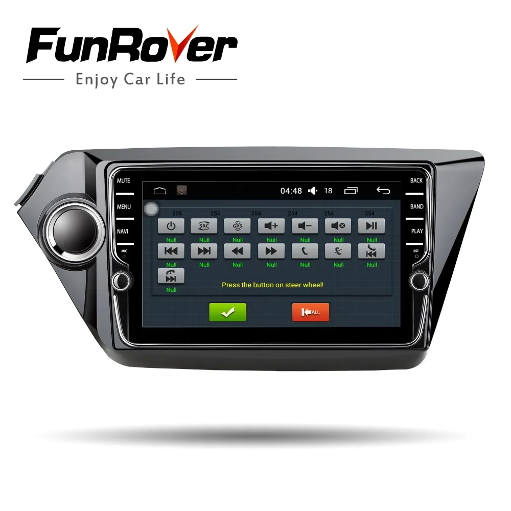 Cheap Funrover 8" IPS android8.0 2 din car gps navigation multimedia for Kia k2 RIO 2011-2016 car radio video stereo player WIFI audio 3
