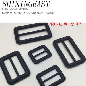 20pcs/lot 30*60mm-26*18black Imitation leather plastic adjuster buckle for luggage belts sleeve windbreaker diy accessories1874