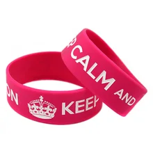 OBH 2 шт 1 Дюйм Широкий Keep Calm And Carry On силиконовый браслет