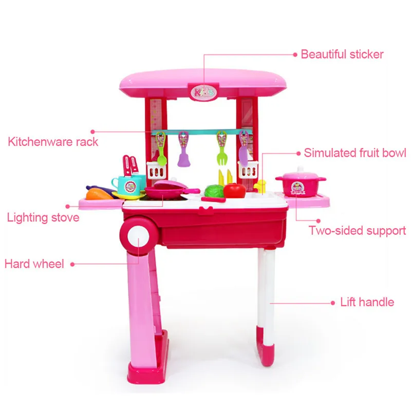  Children's Play House Toy Kitchen Tool Trolley Suitcase Portable Suit Children's Toys