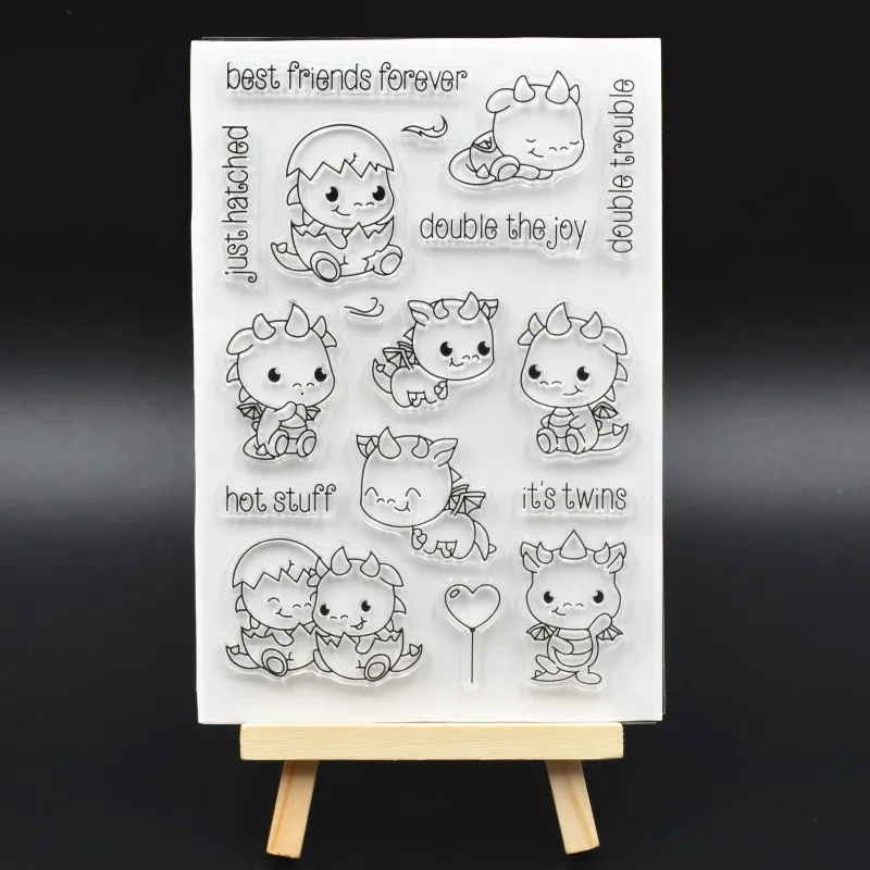 

Cute Hatching Dragon Transparent Clear Silicone Stamp/seal for DIY Scrapbooking/ Album Decorative Clear Stamp Sheets A452